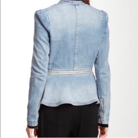NWT Rebecca Taylor Denim Flare Peplum Jacket 0 XS - Picture 2 of 9